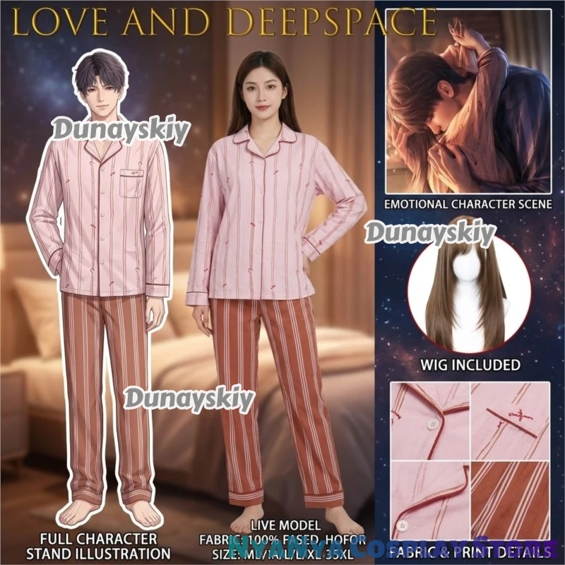 love-and-deepspace-caleb-xia-heroine-cosplay-little-apple-pyjama-qianye-zhuozhuo-blouse-a-manches-en-coton-boutonnee-pour-femmes