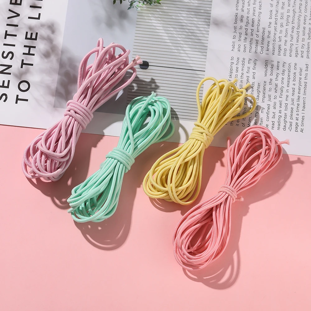 5 Meter 2mm 2,5mm Runde Elastische Seile Bungee-Seile Mehrfarbige Elastische Gummibänder Gurtband Handgemachtes DIY Nähzubehör – Detail 8
