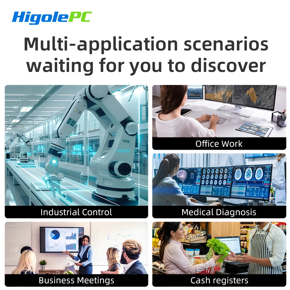 Higole F6APL 10.1 ''كمبيوتر صغير بدون مروحة Intel N4200 Windows 10 WiFi5 4GB 64GB 2340mAh 4K RS-232 RJ45 كمبيوتر محمول سطح المكتب كمبيوتر صغير