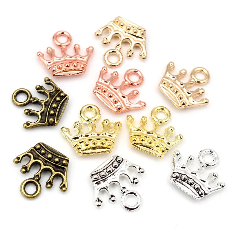 20pcs Charms Crown 13x14mm Tibetan Silver/Bronze Plated Pendants Antique Jewelry Making DIY Handmade Craft