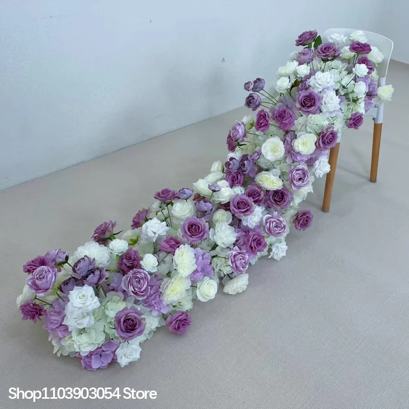 5D Künstliche Rosen-Hortensien-Blumenreihe, langer Sofaläufer, Hochzeits-Hintergrunddekoration, Blumenarrangement-Requisiten, Tischdekoration-Requisiten – Detail 7