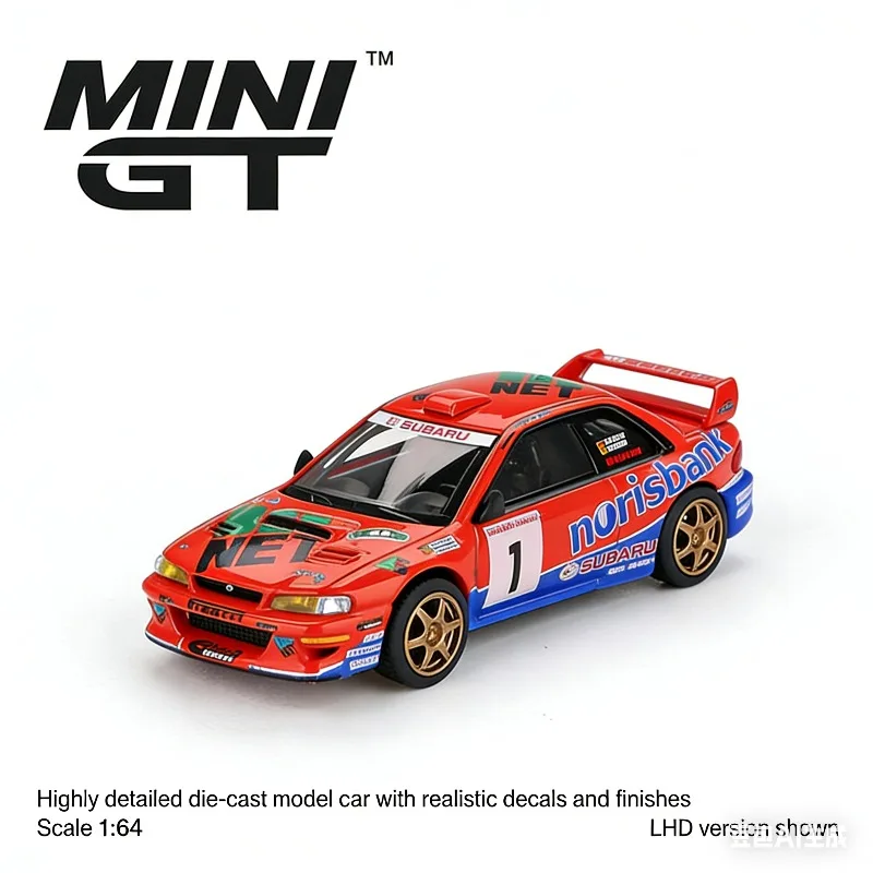 

MINI GT 1:64 #1140 Subaru WRC97 1st Model - Cast-pressed realistic alloy car model, a gift toy for boys and a collection piece.