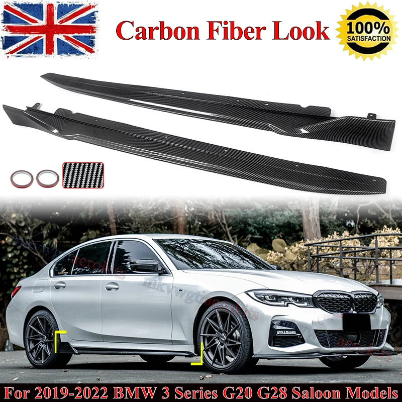 Estensioni Minigonne Laterali per BMW Serie 3 G20 G21 G28 320i 330e M340i M-Sport, Splitter Paraurti Laterale 2019 2020 2021 2022