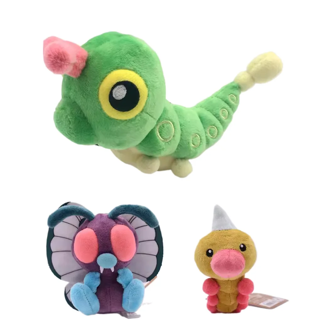 Pokemon Butterfrees Weedles Plush Doll Kawaii Anime Caterpies Elf Plush Toys Pillow Home Decor Birthday Gift For Boys Girls