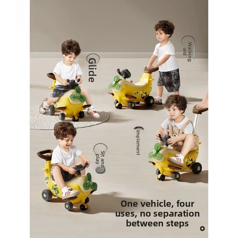 Banana plane 1 year old baby toy gift box baby walker cart year old gift