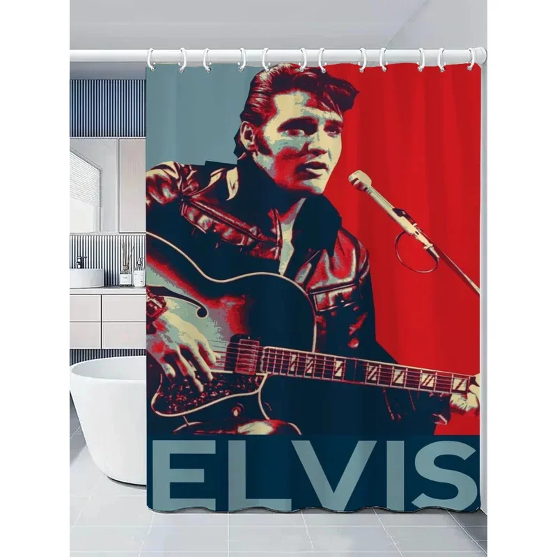 Elvis Shower Shower Curtain Waterproof Curtains in the Bathroom Accessories Set Bath Fabric Anti-mold Opaque Washable Products