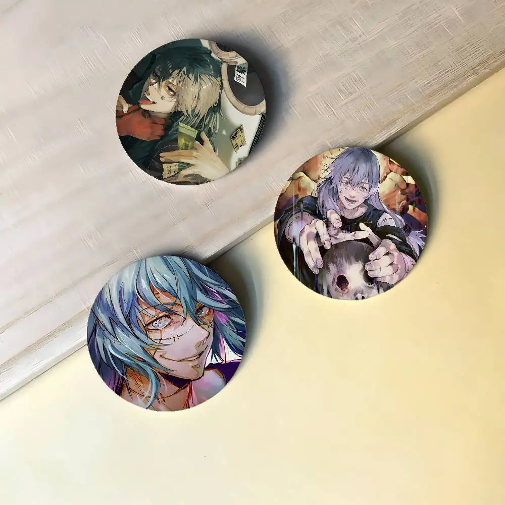 Anime Jujutsu Kaisen Mahito Badges Peripheral Lapel Pins Tinplate Round Brooch For Shoulder Bag Accessories Souvenir Gifts