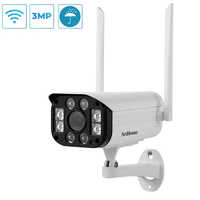 Srihome outdoor 3MP WIFI PTZ Camera 5X Optical Zoom Wireless Intercom IP Bullet Camera AI Humanoid Auto Tracking CCTV Monitor