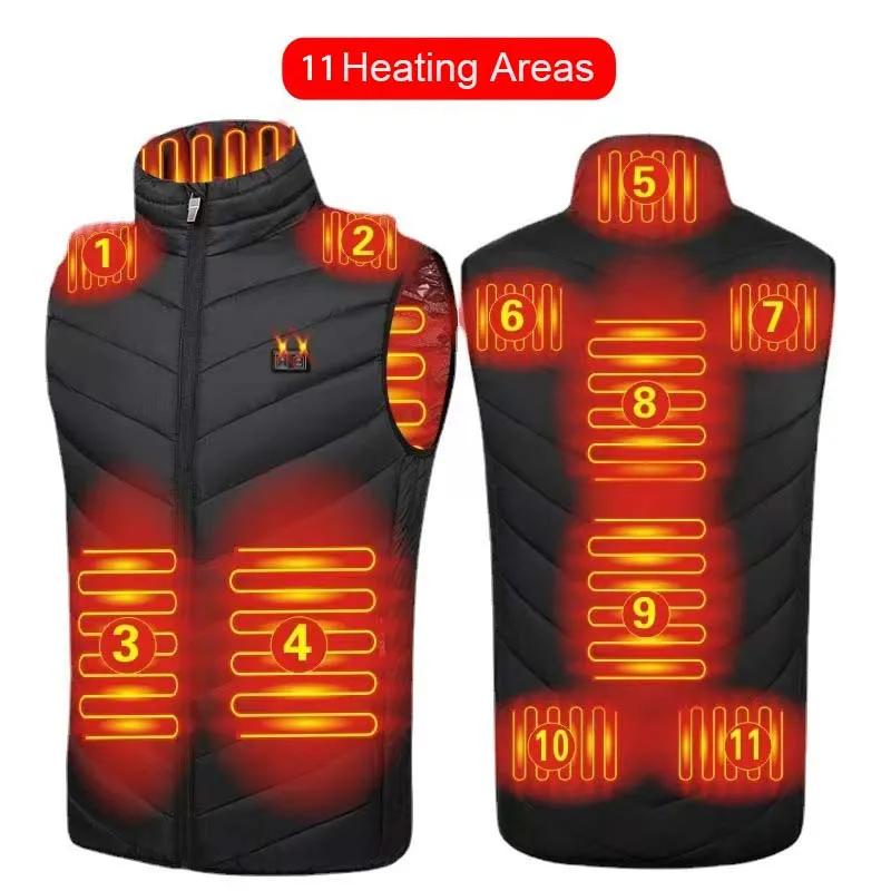 Intelligence Heating Vest Jackets Electric Recharging Warm Clothes Hiking Hunting Fishing Wear Men Women's Winter Waistcoat 8XL