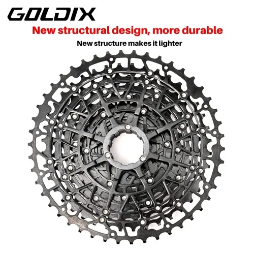 GOLDIX Cassette MTB ultraligero de 9 - 13 velocidades: piñón de acero Cr - Mo con rueda libre HG para bicicletas de montaña, accesorios para bicicletas