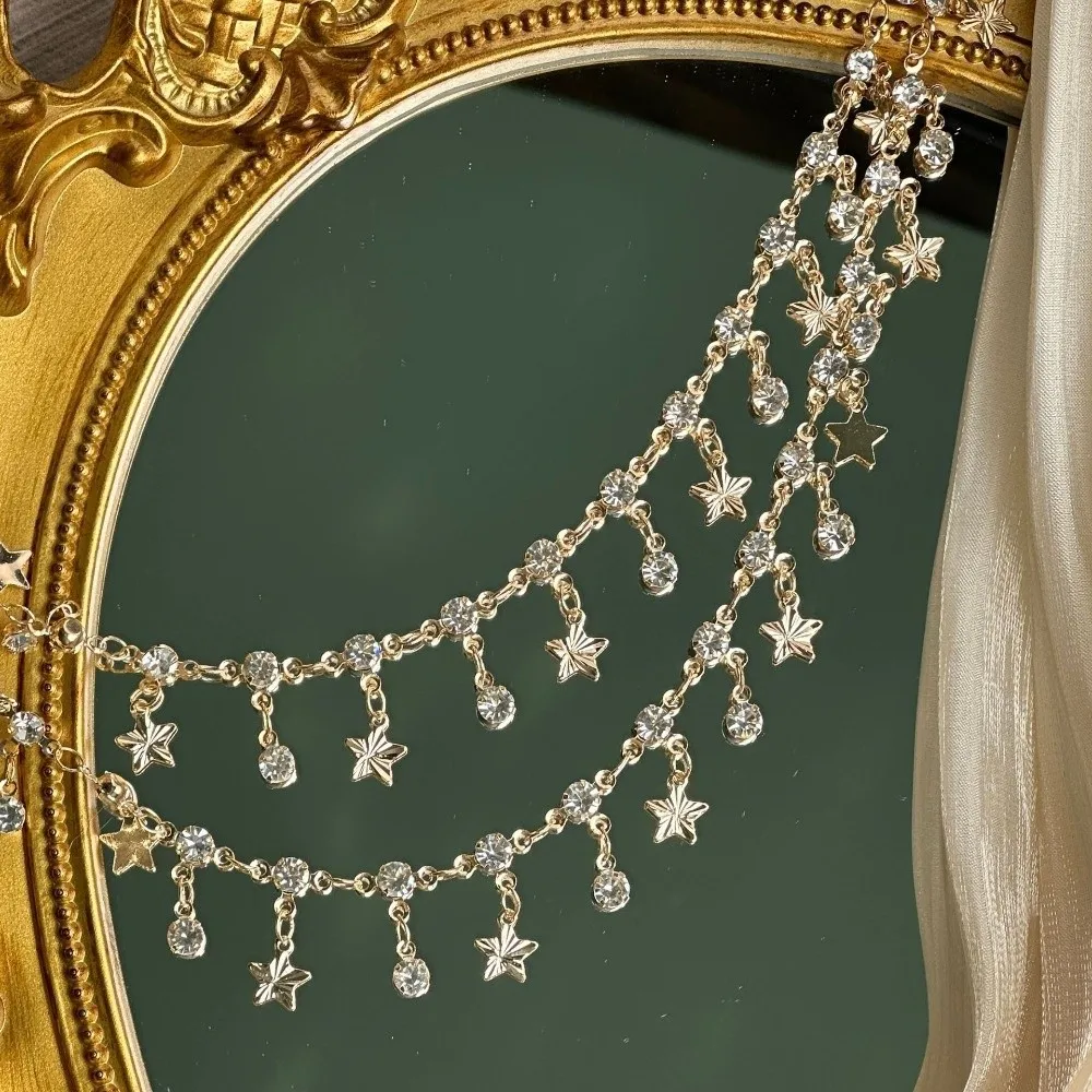 

50/100cm Rhinestone Star Chain Printing Star Design Sparkling Chain Transparent Rhinestone DIY Jewelry Making Supplies
