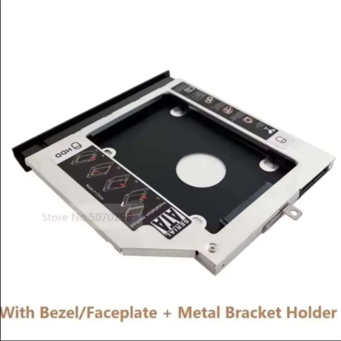 With Bezel Front Panel 2nd 2.5 SATA Hard Drive HDD SSD Optical bay Caddy Frame Bracket for Lenovo IdeaPad 310 510 XiaoXin 310