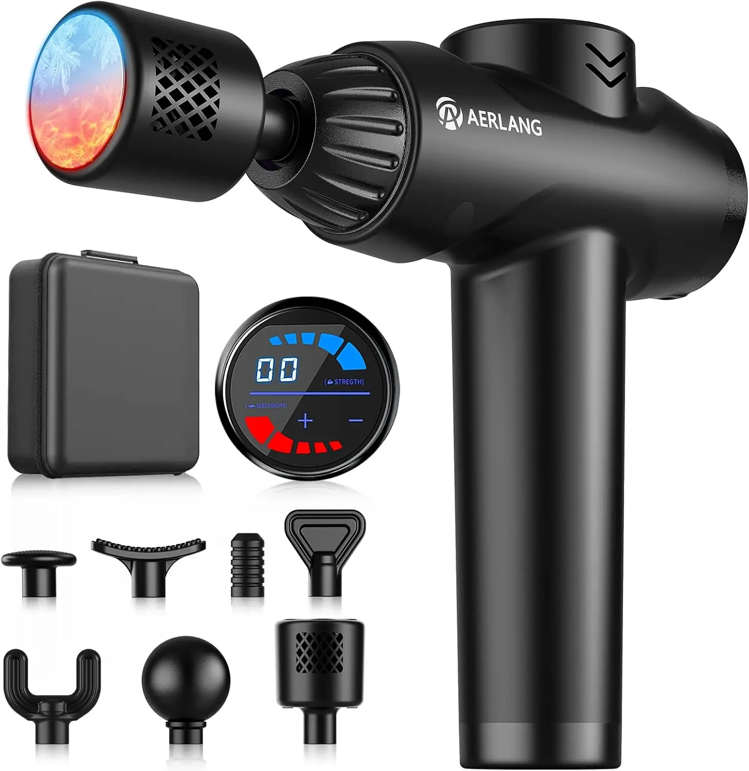 

Hot & Cold Deep Tissue Massage Gun with 7 Heads, Silent for Pain Relief - Perfect Gift