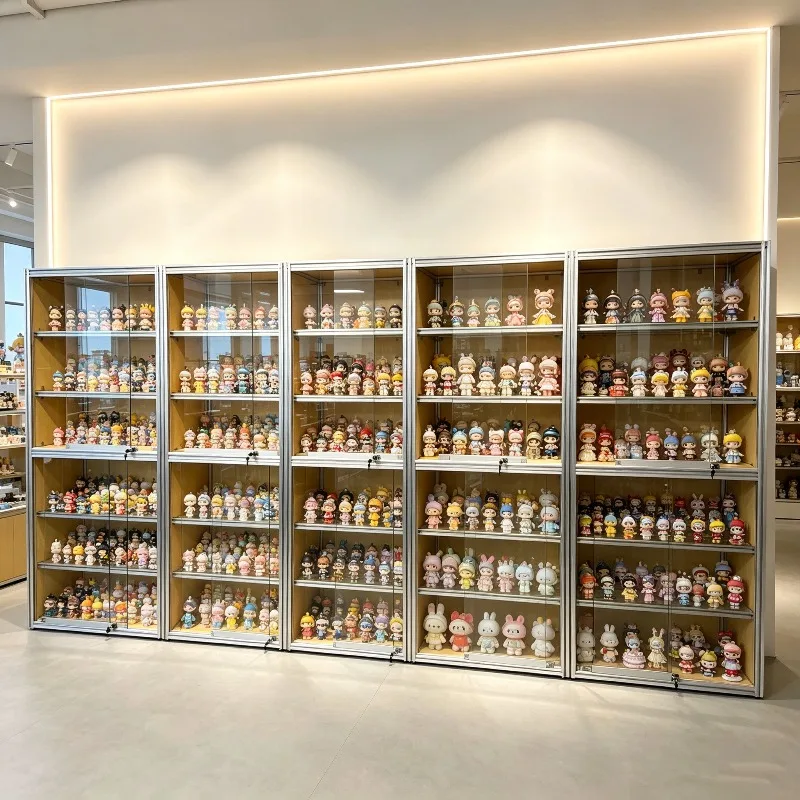 ZS-3 Aluminum Profile Glass Display Cabinet Multi-layer Storage Cabinet with Lock Marine Panel Display Cabinet
