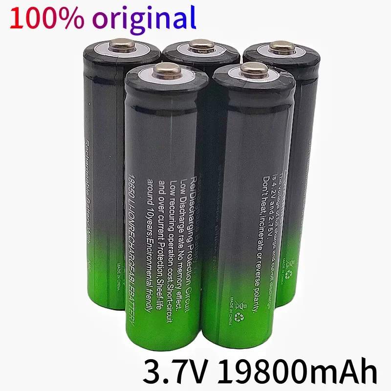 New 18650 Lithium Batteries Flashlight 18650 Rechargeable-Battery lpega 3.7V 19800Mah for Flashlight + USB charger