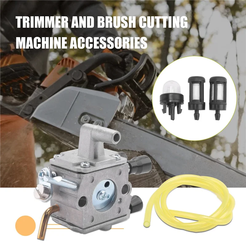 A50U Carburetor For STIHL FS120 FS200 FS250 Ignition Coil Air Filter Fuel Hose Tune Up Kit Trimmer Brushcutter
