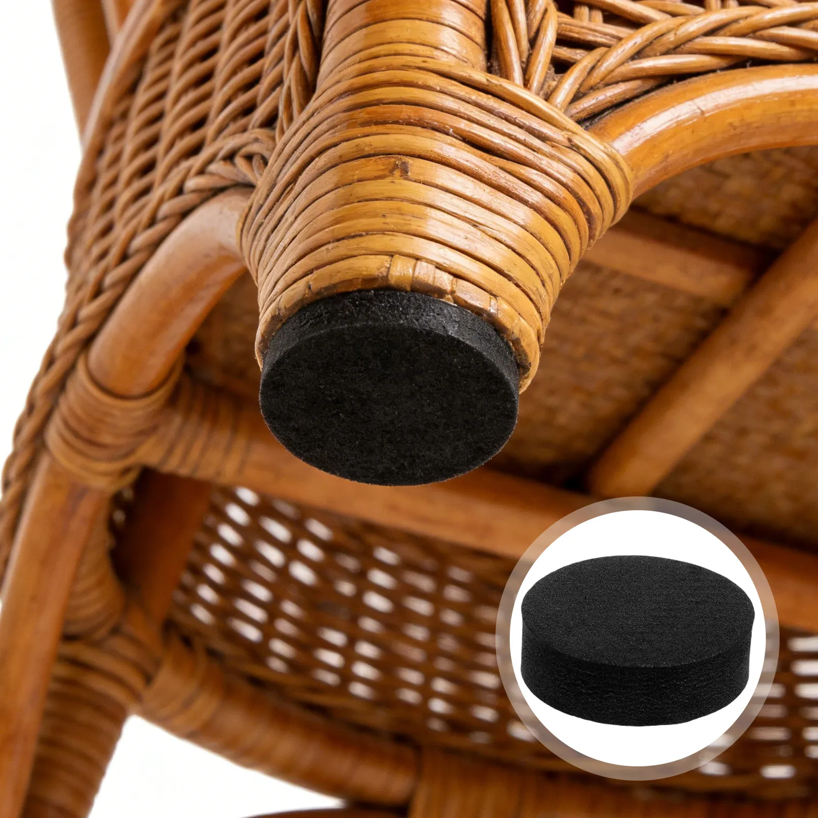 Coussinets de protection en mousse noire antidérapante pour pieds de chaise, 48 pièces, pour sols en bois dur et carrelage