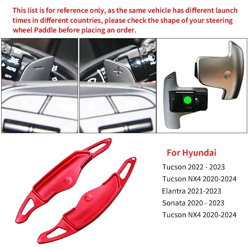 Car Steering Wheel Shift Paddle Aluminum Alloy Shifter Extension For Hyundai Sonata 2020-2023 Elantra Tucson Genesis G70 view 2