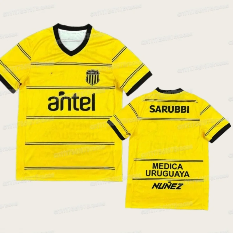 Peñárol Uruguay Fan-Trikot 3D-gedrucktes Kurzarm-Trainings-Fußballtrikot im Familienstil, atmungsaktiv, schnelltrocknend – Detail 5