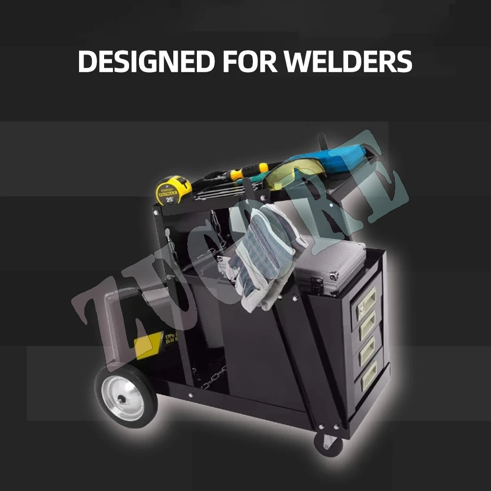 عربة أدوات عربة لآلة لحام أربع طبقات أدراج لحام سيارة سحبت باليد إصلاح السيارات عربة متنقلة