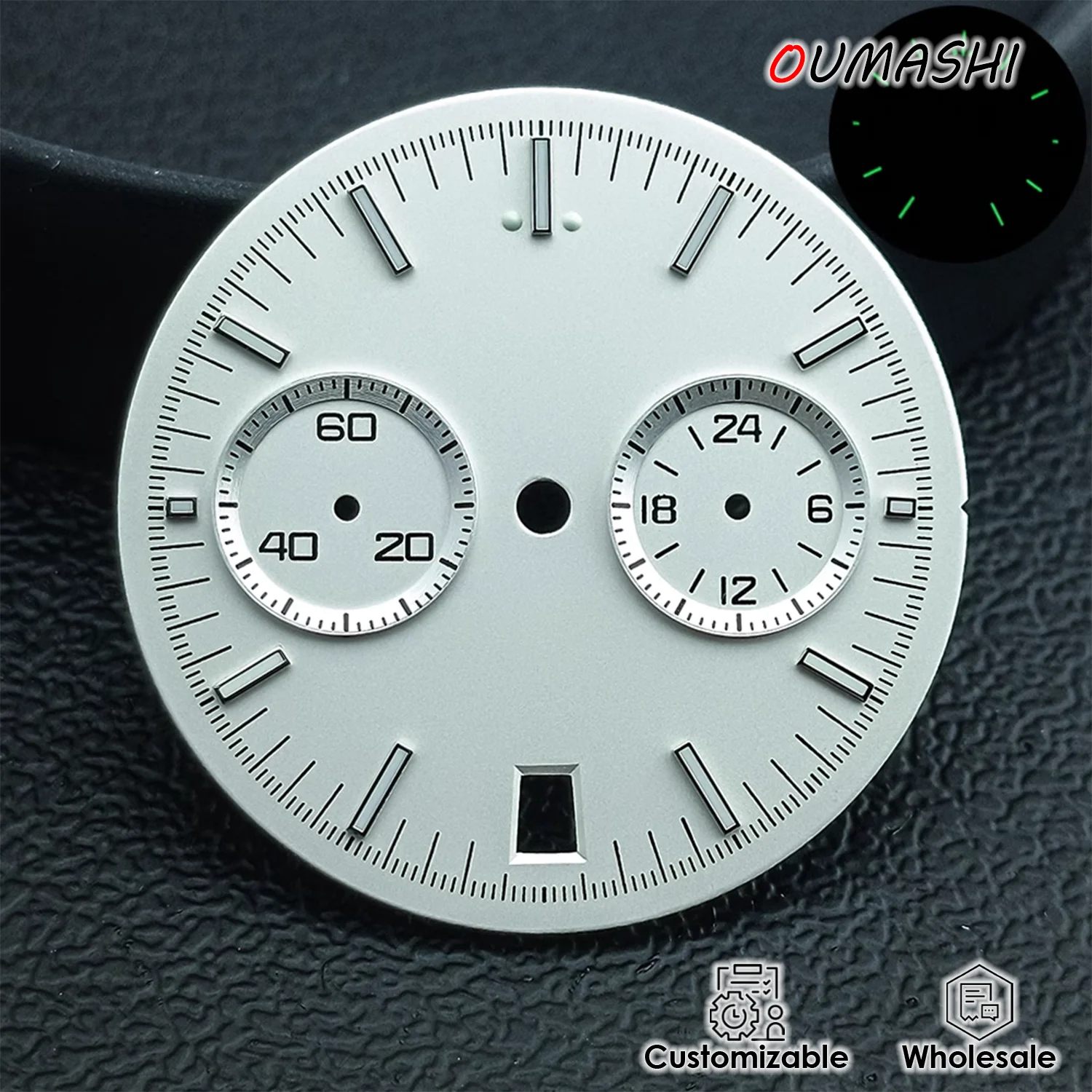 VK64 dial 32.5mm Dial Chronograph Luminous Date at 6 O'clock Watch Accessories Customizable Wholesale Watch Dial