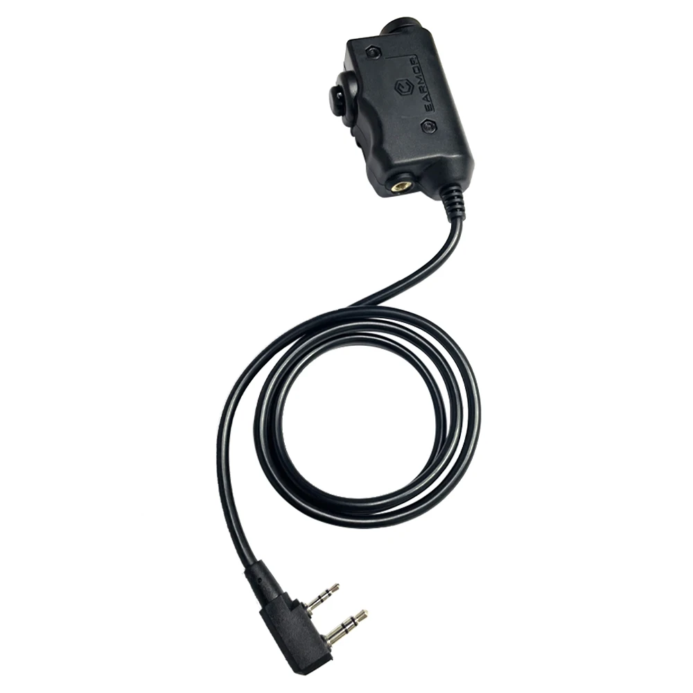 Tactical PTT Tactical Headset Button Activated Push-to-talk PTT Adapter M51 and AUX Radio Interface KENWOOD