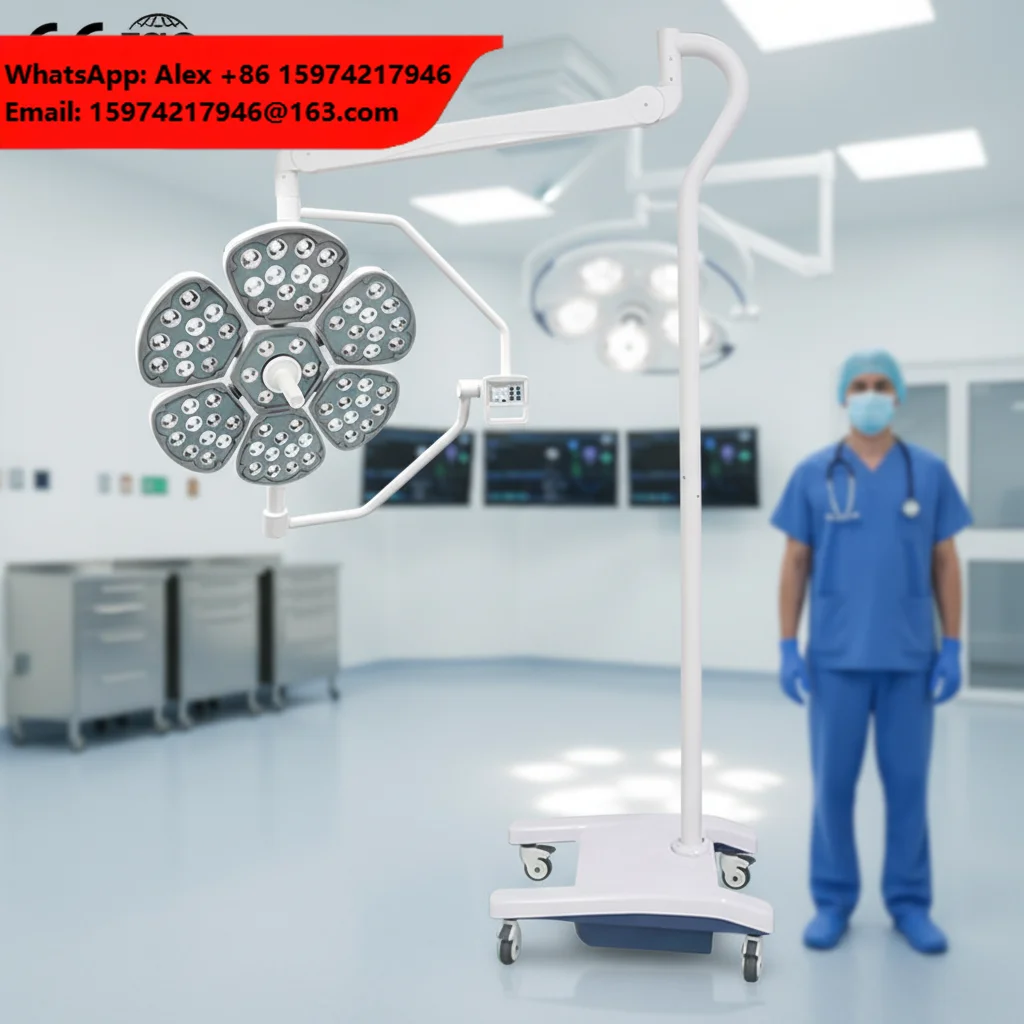 Electric Mobile LED Surgical Light Hospital Operating Rooms Shadowless CRI 96 Adjustable Focus 3000K-6700K 40000-160000lux