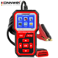 KONNWEI KW681 6V 12V Car Motorcycle Battery Tester  Obd 2 Auto Diagnostic Tool 2 in1 2000 CCA Car Diagnostics Obd2 Scanner