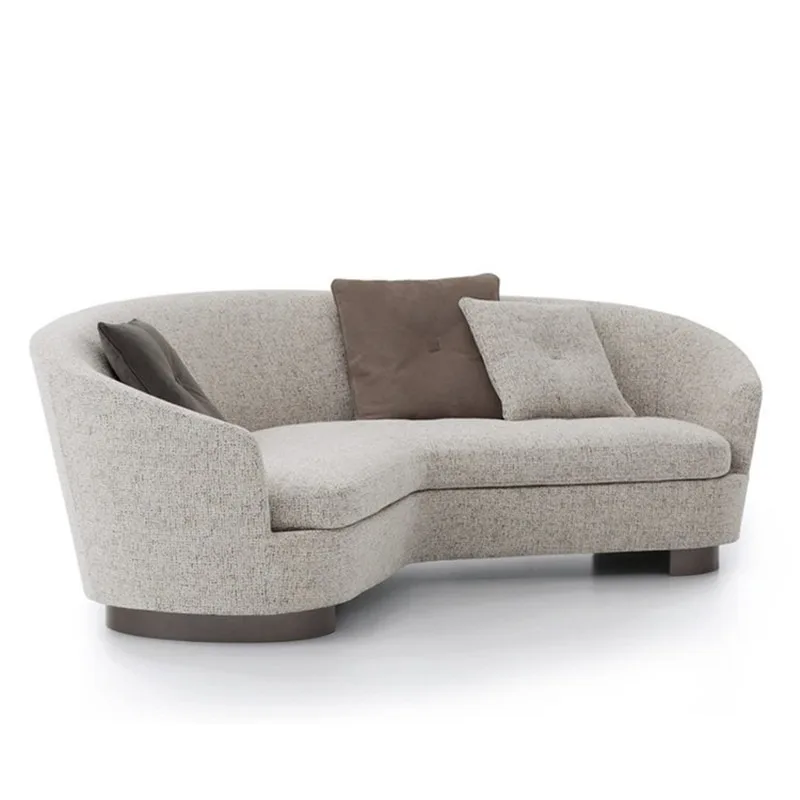 

Italian light luxury small apartment special-shaped sofa Nordic simple exhibition hall clubhouse curved sofa modern fabric sofa