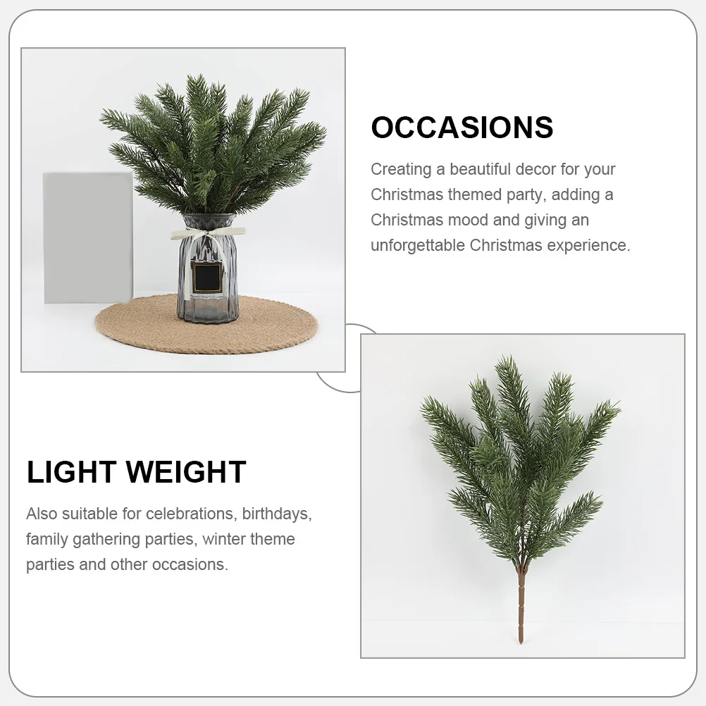

3pcs Artificial Pine Branches Simulated Greenery Fake Pine Needle Stems Christmas Decoration Xmas Tree Wreath Garland Craft