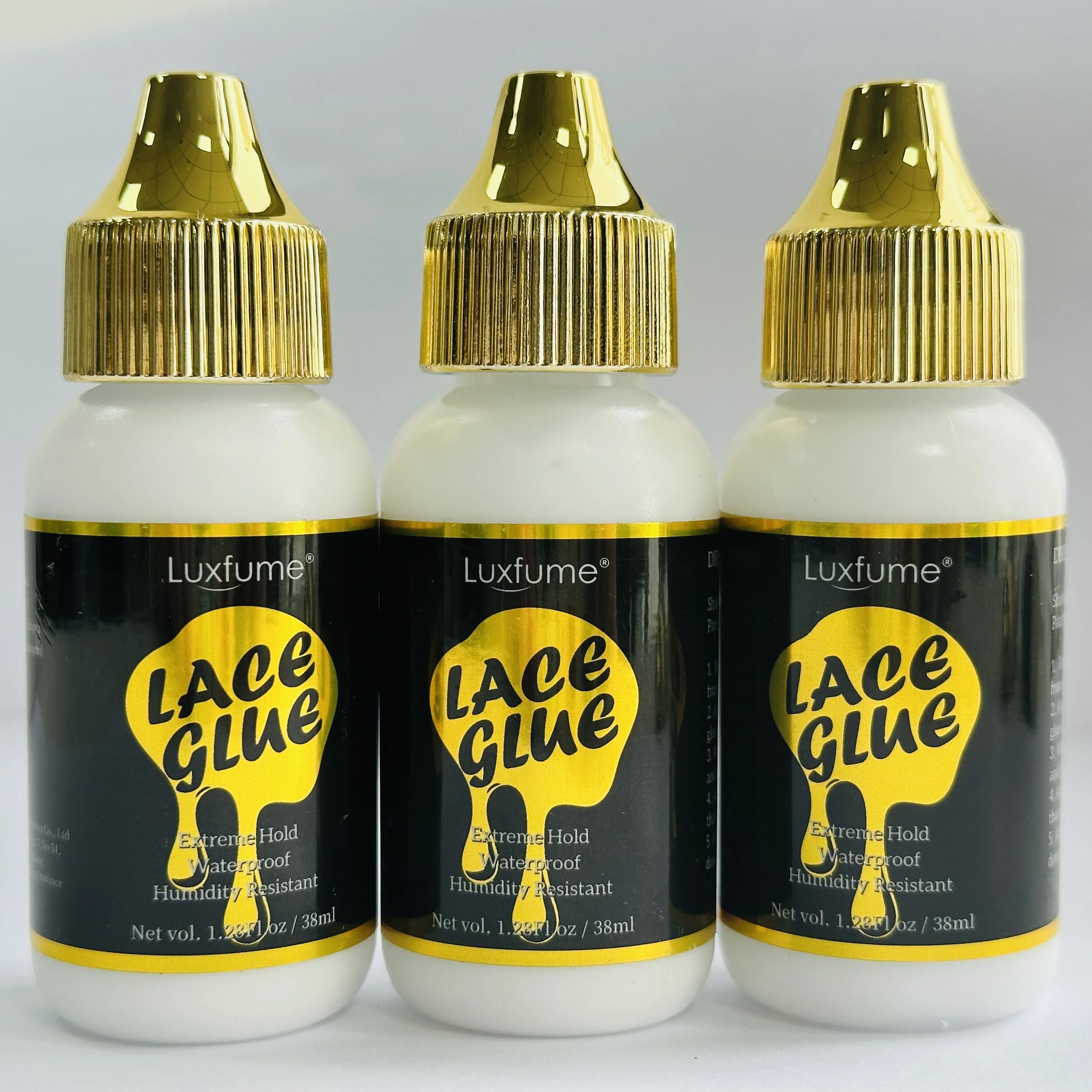 Kit de instalação de peruca 38ml, cola de renda, adesivos fortes colados para renda frontal, controle de borda à prova d'água para perucas de renda