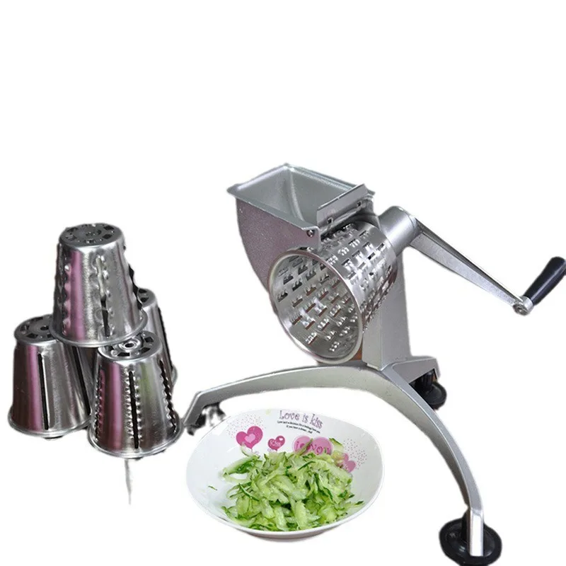 Hand-cranked vegetable cutter Stainless steel 5-blade shredding, slicing and cutting flowers Kitchen vegetable cutting tool