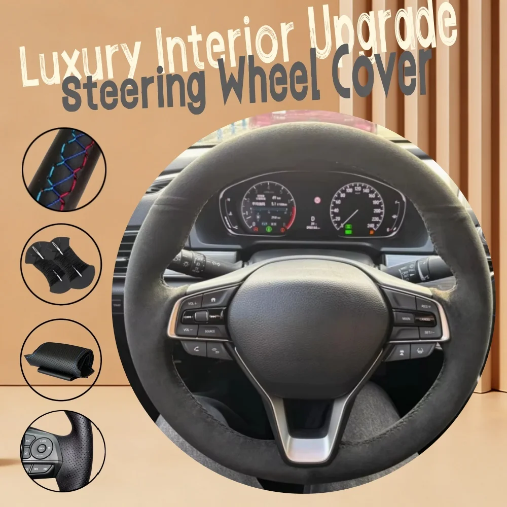 

Customize Non-Slip Suede Leather Car Steering Wheel Cover 10 2018-2020 Insight 2019 Steering Wrap Cover For Honda Accord
