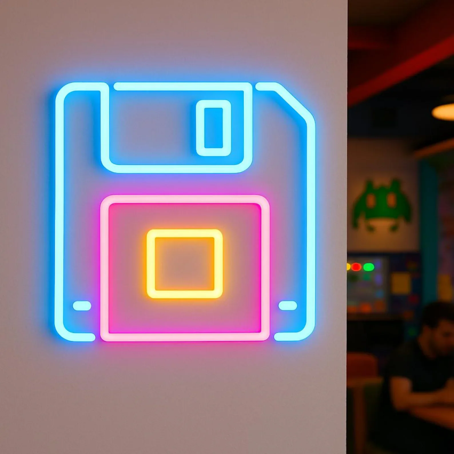 Floppy Disk Neon Sign,Computer Games And Technology Neon Sign,Gaming Rooms Led Sign,Office Neon Decor,Computer Clubs Decor