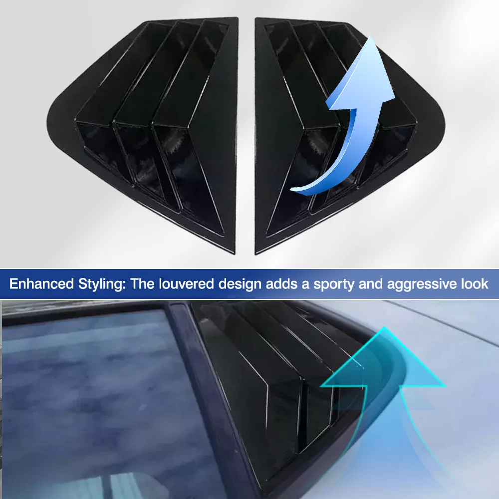 

For Kia Optima K5 2011 2012 2013 2014 2015 Car Rear Window Side Louver Shutter Cover Sticker Vent Scoop Blinds Trim Spoiler
