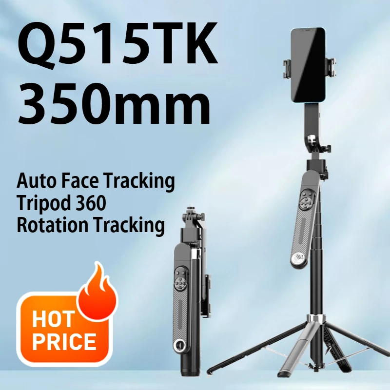 

Q515TK Auto Tracking Phone Holder Auto Face Tracking Tripod 360 Rotation Tracking Cameraman Robot Mount for Video Vlog Live