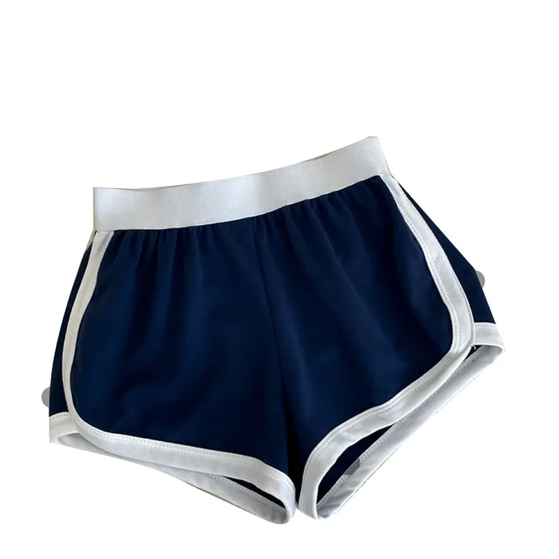 Short de sport pour femme, couleur unie, simple, décontracté, amincissant, rayé, taille haute, mode d'été