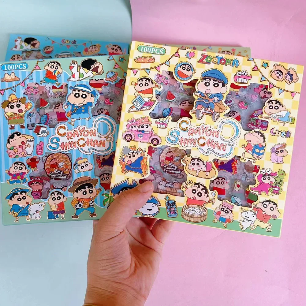 【セール中】100 個クレヨンしんちゃんアニメおもちゃステッカー透明アップリケコンピュータスケートボード DIY 装飾アクセサリークリスマスギフト