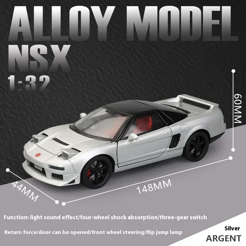 1:32 Acura NSX NA1 Supercar Racing Sport Coppia Lega di metallo Pressofuso Modello di auto Collezione di suoni e luci Regali di simulazione