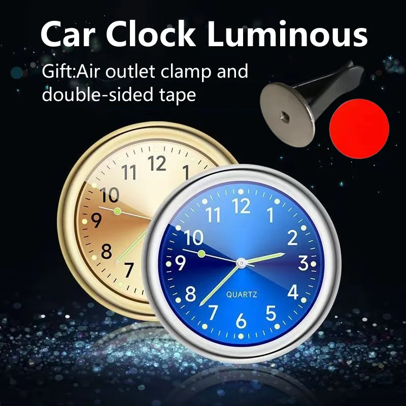 Car Clock Luminous Auto Stick-On Digital Watch Mechanics Quartz Motorcycle Clocks Auto Ornament Car Interior Accessories