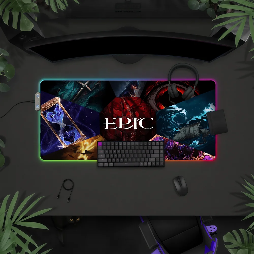 

Коврик для мыши Art E-Epic The Musical с RGB LED-подсветкой, красочный, для игровой клавиатуры, нескользящий, водонепроницаемый, для стола