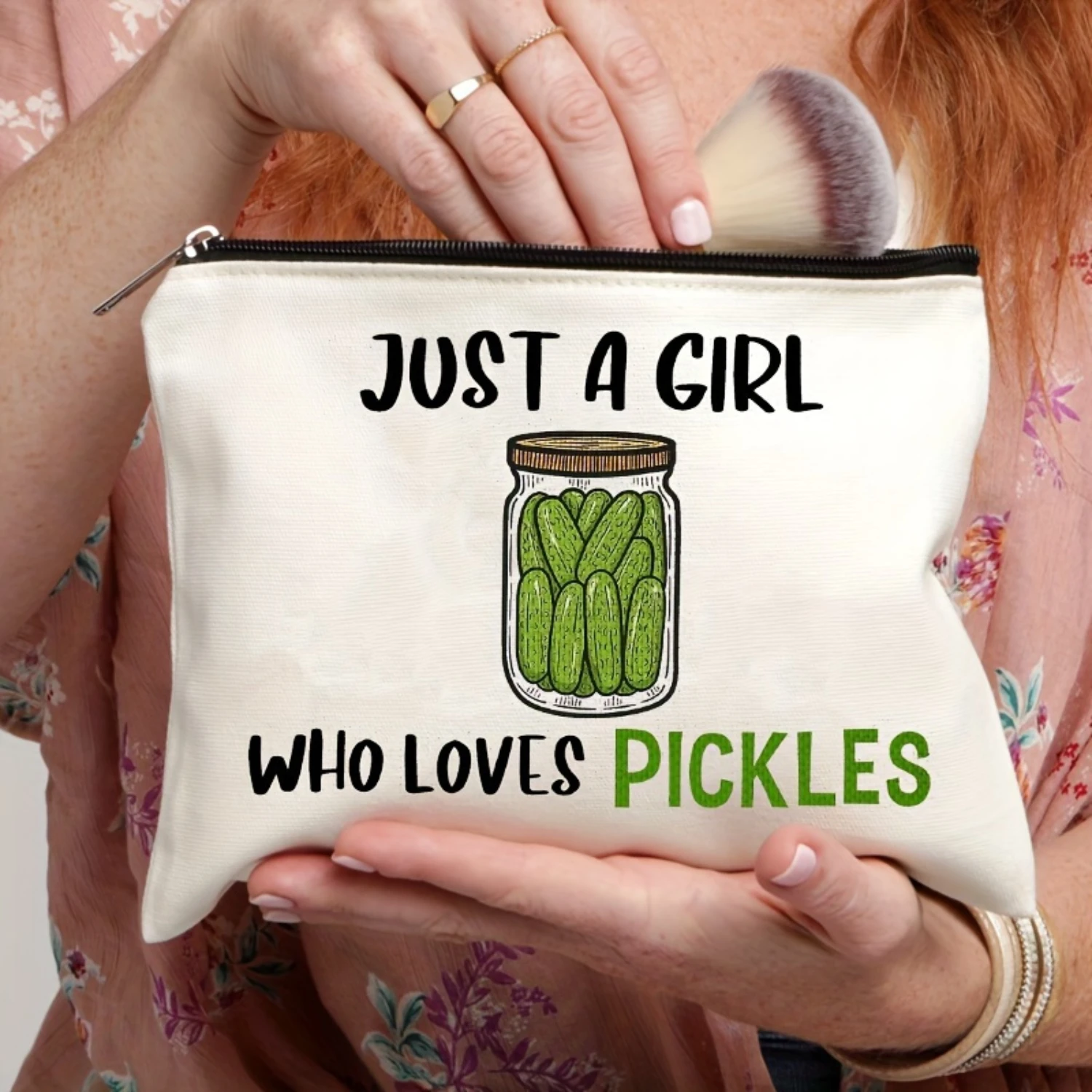 Pickle Gift For Pickle Lovers, Pickle Gift For Women, Pickle Makeup Bag, Cosmetic Bag, Just A   Who Loves Pickles