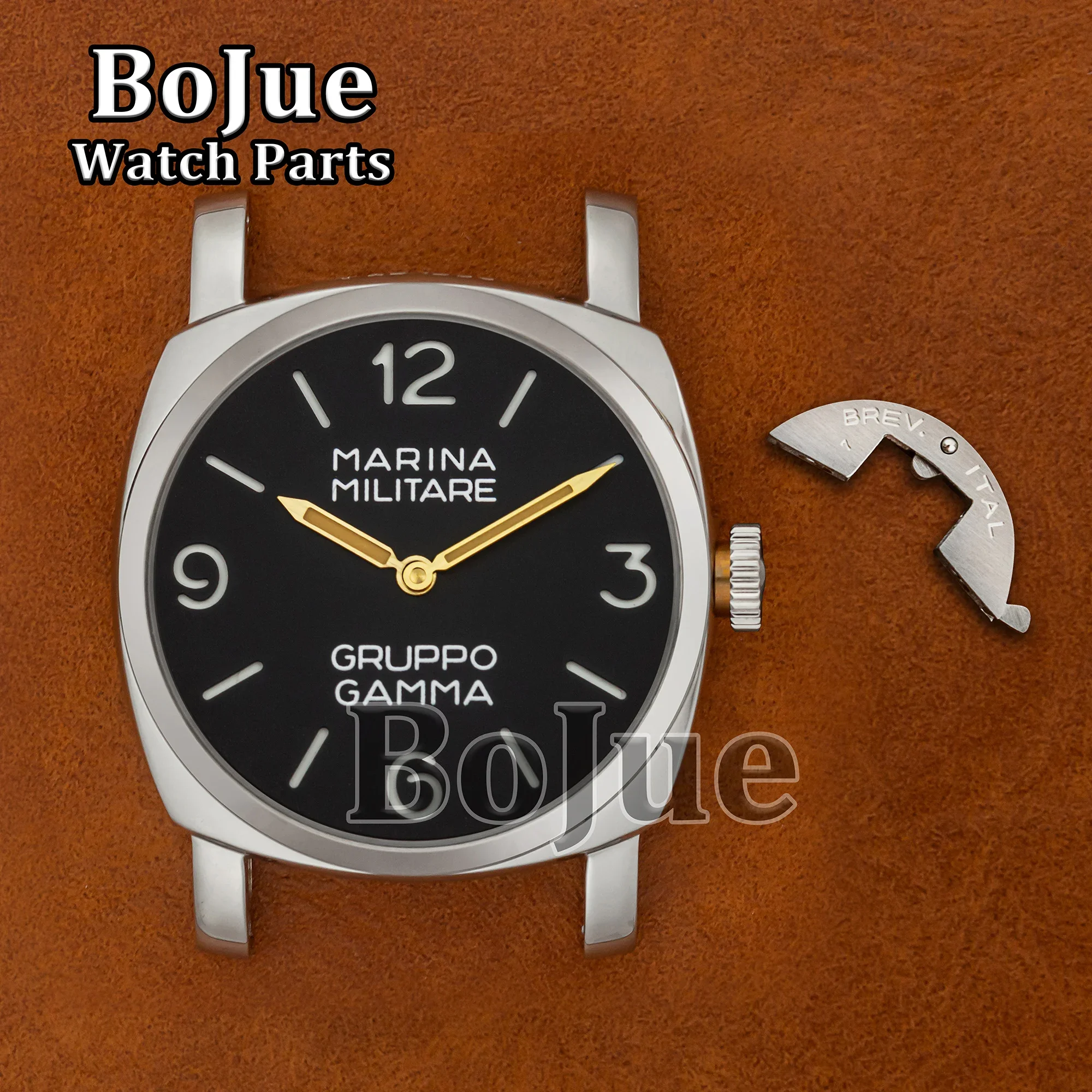 47mm Retro Case PAM Vintage Case 39mm Dial Hands Stainless Steel for 6152 ETA 6497/6498 ST3600 Mechanical Movement Accessories