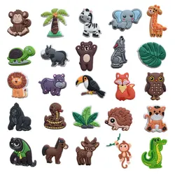 1pcs Pins Shoes Charms for Crocs Accessories Monkey Bear Leaf Decoration Jeans Women Sandals Buckle Kids Favors Men Badges ﻿