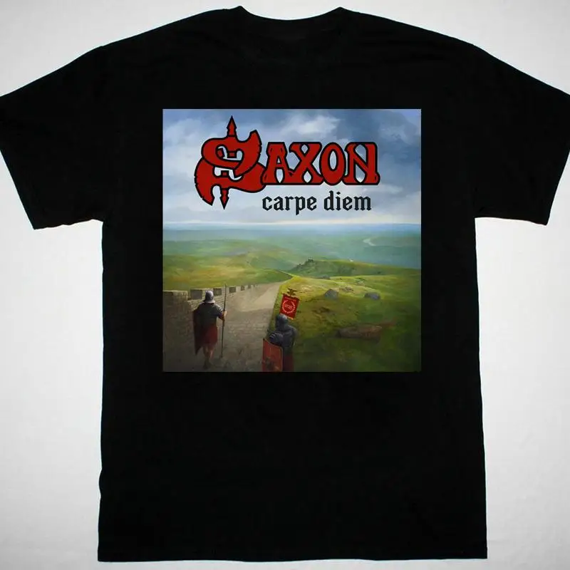 Camiseta negra del álbum Carpe Diem de la banda Saxon, unisex, todas las tallas S-5Xl