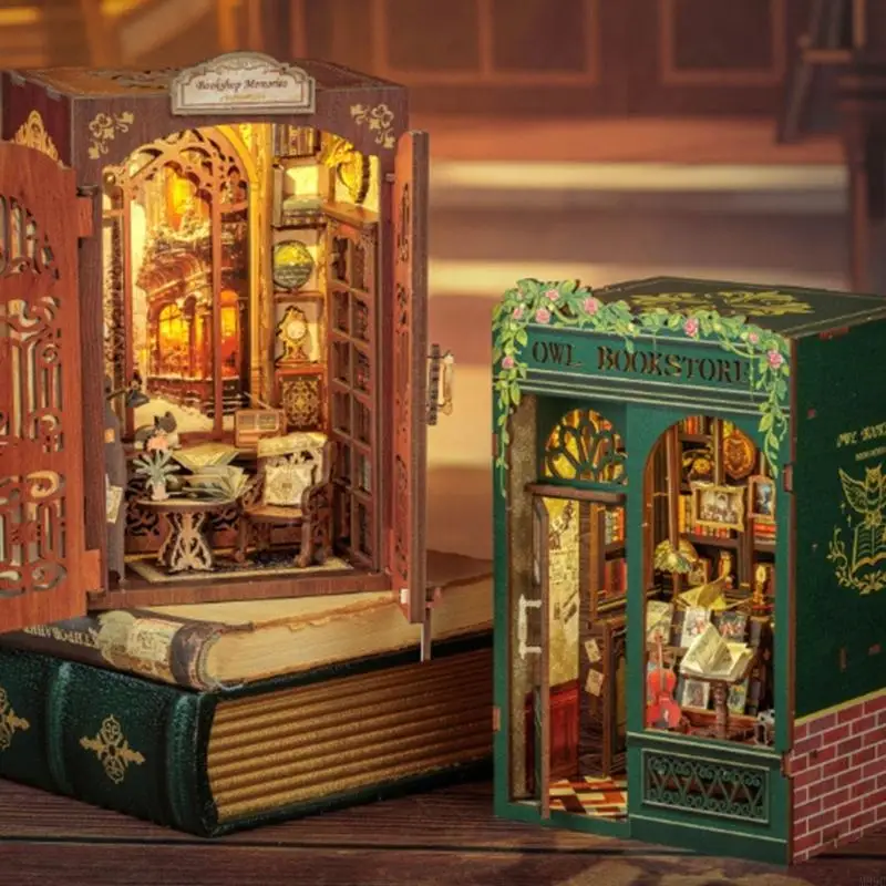 M89C Kits construcción casas librería en miniatura clásica para regalo manualidades colección adultos