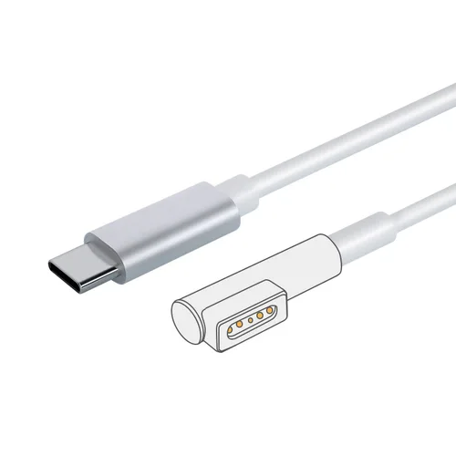 Cable de carga rápida tipo C a Magsafe 1 macbook Cabeza L magnética para MacBook Air / Pro 65W 100W