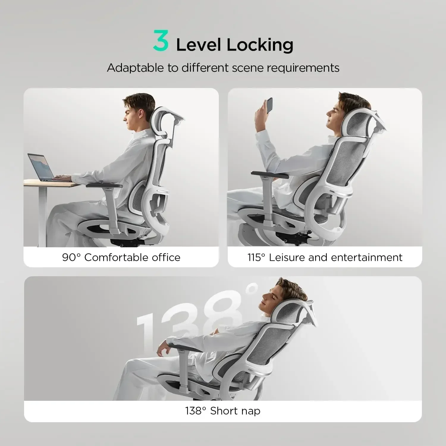 [핫딜, 베스트셀러! 인체공학적 사무용 의자, 6방향 다이나믹 요추 지지 기능을 갖춘 크고 키가 큰 메쉬 사무용 의자, 3D 조절 가능