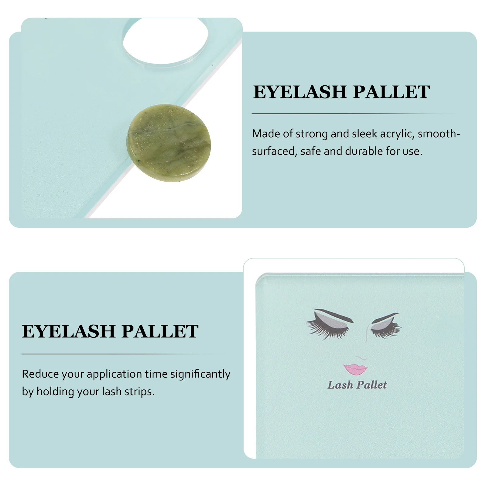 

2-in-1 Eyelash Extension Holder with Stone Tool Organized Arrangement Quick Grip for Individual Lashes Lash Pallet