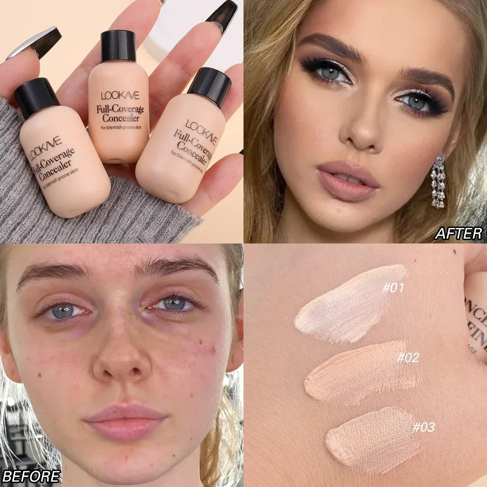 Vollständige Abdeckung, Akne, Augenringe, Concealer-Creme, wasserfest, matt, Ölkontrolle, dauerhafte flüssige Grundierung, Gesichts-Make-up, Kosmetik